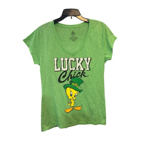 Looney Tunes Lucky Chick Tweety Bird St Patrick’s Day Graphic T Shirt XL - Picture 1 of 4